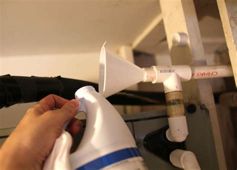 how much bleach to put in ac drain line