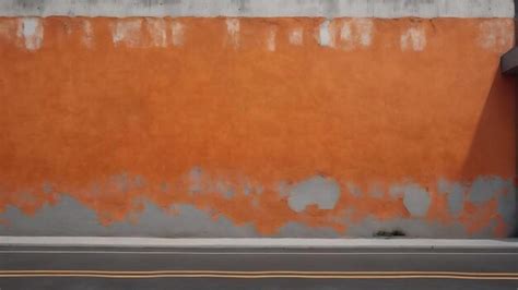 Premium AI Image | Concrete wall painted in orange paint textured