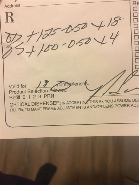 First eye exam exam, don’t understand what the prescription actually