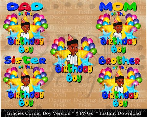 Gracie's Corner Boy Birthday PNG Digital File Only 1st - Etsy Australia