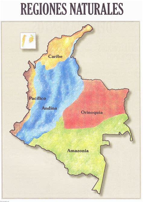 Mapa de las regiones naturales de Colombia World Map, Diana, Geography ...