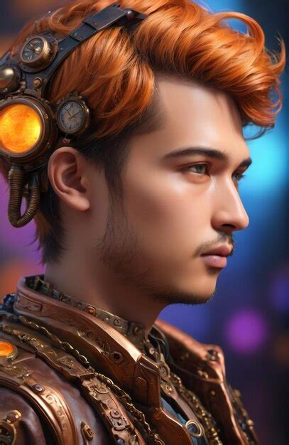 premium ai image biochemical android steampunk person portrait