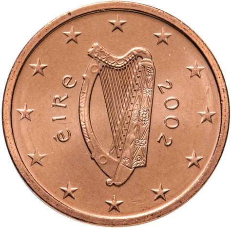 Монета Ирландия 2 евроцента (euro cent) 2002 стоимостью 88 руб.