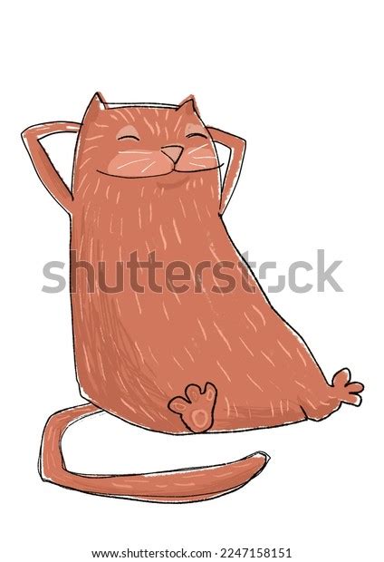 Sketchy Pencil Drawing Cute Orange Cat Stock Illustration 2247158151 ...