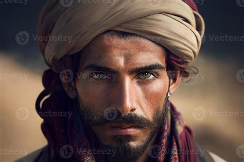 Bedouin, portrait of an Arab man in a turban. 22935063 Stock Photo at