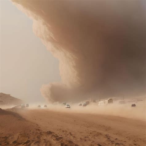 premium photo dust sand storm  desert generative art  ai