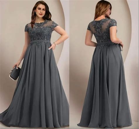 Custom Made Vintage Dark Grey Mother Of The Bride Floor Length Dress