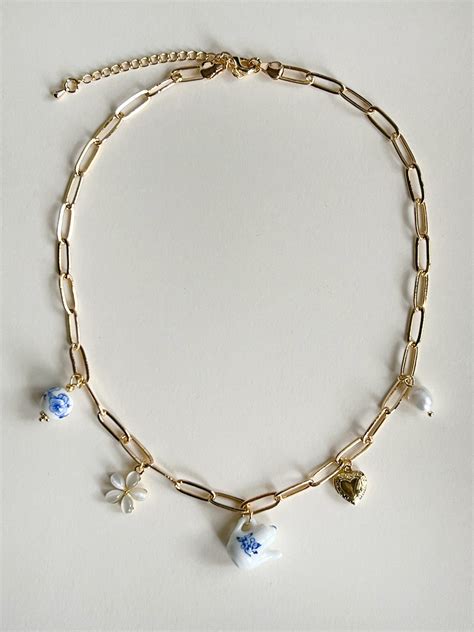Eclectic Charm Necklace - Ceramic Teapot – Gabi The Label