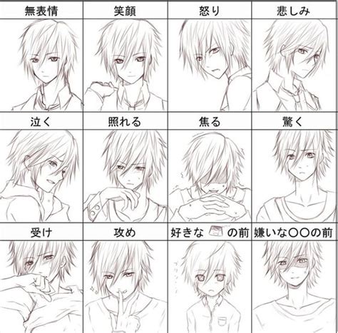 anime boy facial expressions google search anime reference