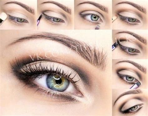 Smokey Eyes. 1. нанесите светлые тени на подвижное веко. | Макияж глаз ...