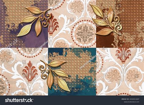 colorfull wall art mixed digital tiles stock photo