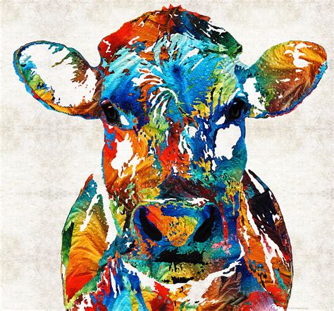 Colorful Cow Art - Mootown - By Sharon Cummings Painting by Sharon ...