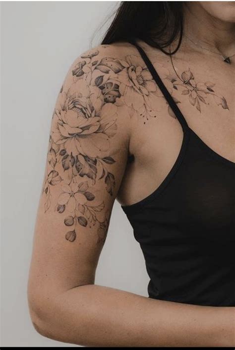 Delicate Feminine Tattoos, Feminine Shoulder Tattoos, Shoulder Sleeve