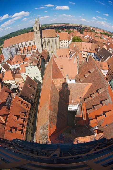 Aerial View of the Town from the Town Hall Tower in Rothenburg Ob Der Tauber, Germany. Editorial ...