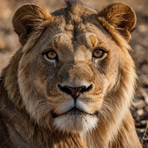 The African lion Panthera leo is a large muscular carnivore native to