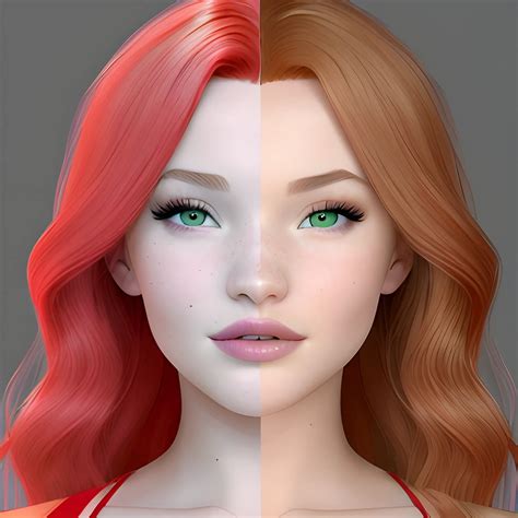 Bella Thorne / Dove Cameron / Gigi Hadid face morph, green eyes