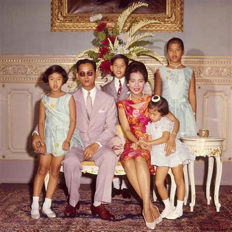 King Bhumibol and Queen Sirikit of Thailand pose with their children ...
