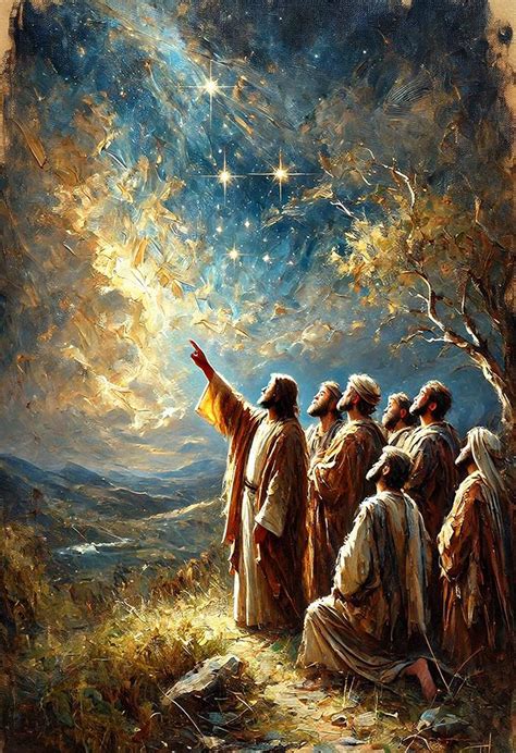 Christian Art: "the Stars of Heaven." an Image of Jesus Christ With His