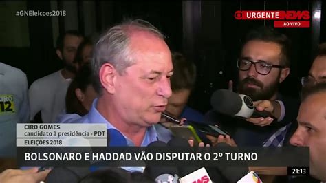 Ciro Gomes grita 'aí dentro' ao vivo na Globo News. - YouTube