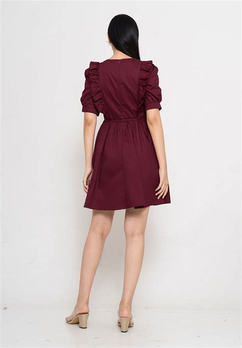 Zarina Dress Maroon - Chocochips | Chocochips Boutique | www.chocochips ...
