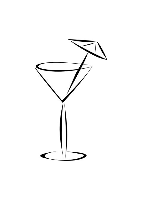 Cocktail Clipart Black And White Cocktail Black And White Transparent ...