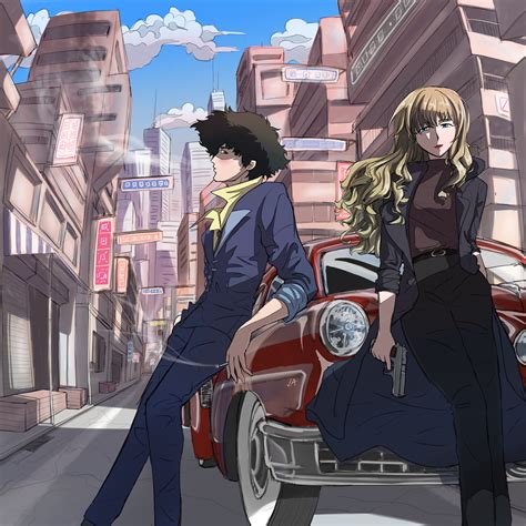 spike spiegel and julia (cowboy bebop) drawn by justuskuro | Danbooru