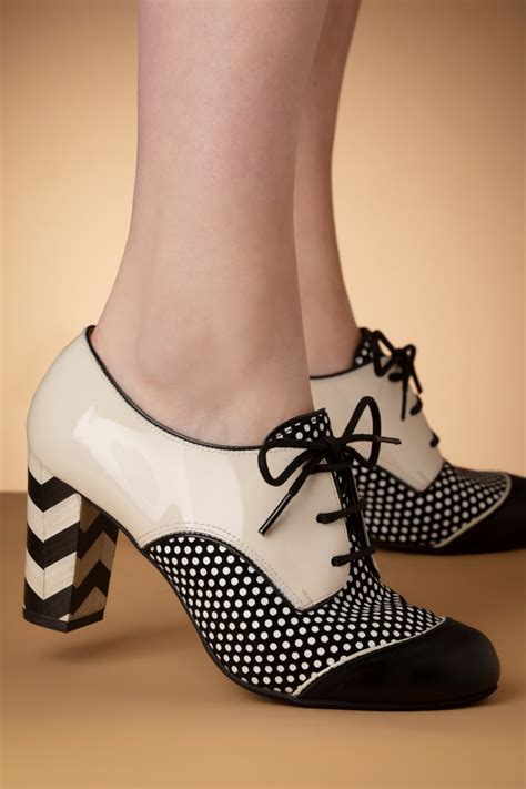 Nemonic Madison Leather Shoe Booties in Black and Creamy White | Shop ...