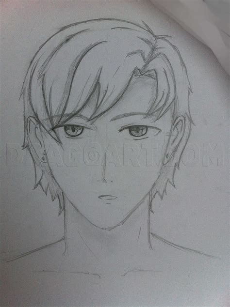 how to draw a male head