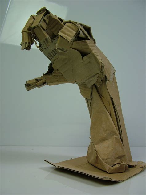 cardboard hand sculpture  rodin  beverley porter cardboard