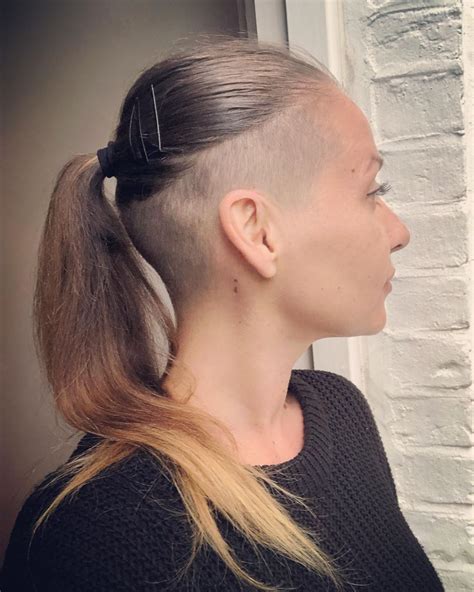 #hairdare #undercut #highundercut #360undercut #longhair #ponytail # ...
