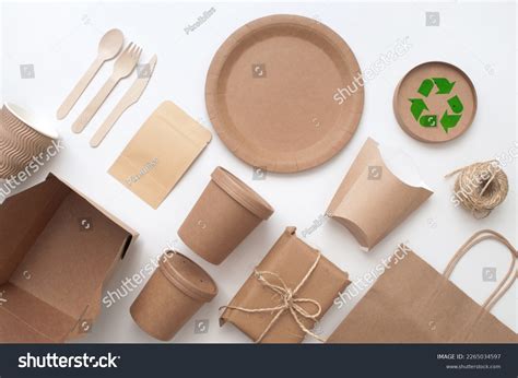 collection sustainable packaging  carbon green stock photo