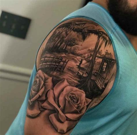 Louisiana swamp scene tattoo - Eagleviewtattoo.com