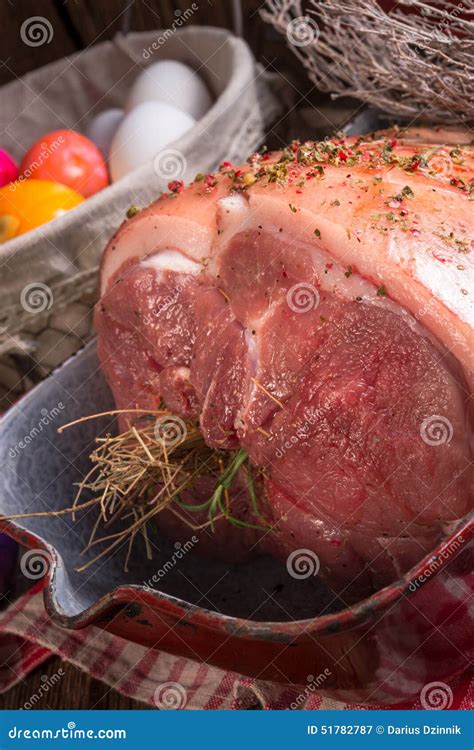 raw rustic roast stock image image  cutting herbs
