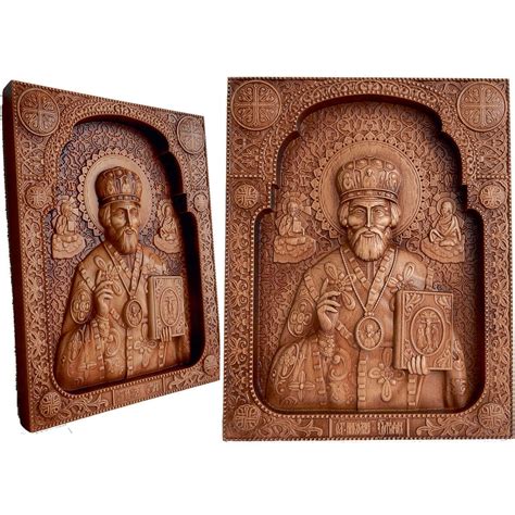 Резная икона Николы Чудотворца