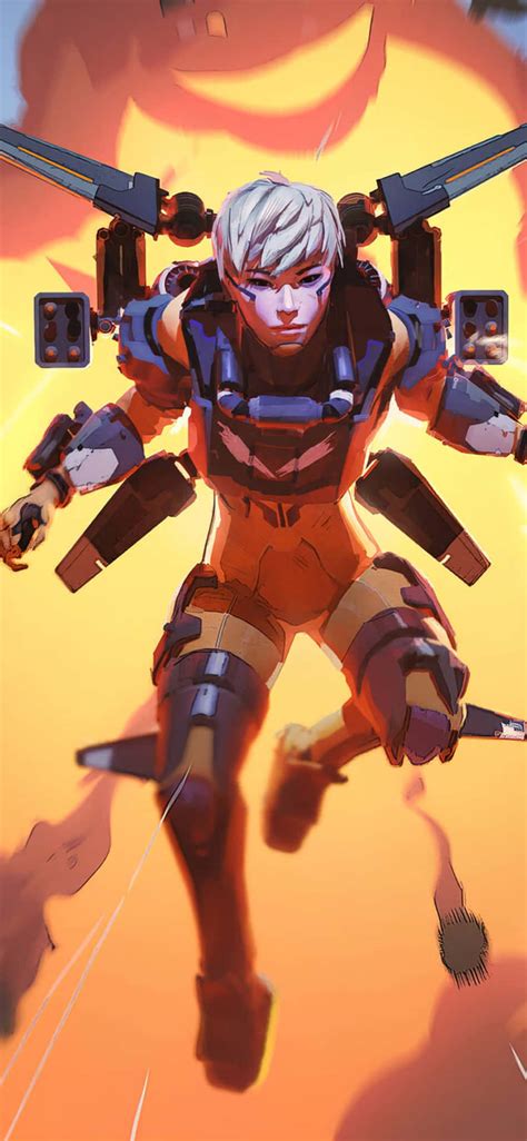 Download Valkyrie Apex Legends Jumps Against Explosion Wallpaper ...
