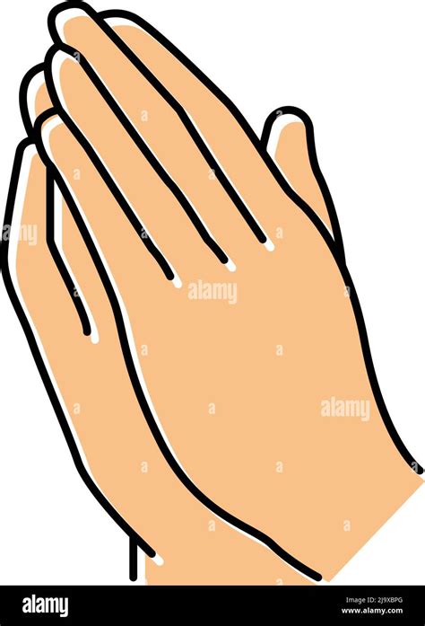 pray hand gesture color icon vector illustration Stock Vector Image ...