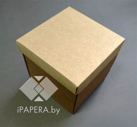 Крафт-коробка 20*20*15 см (крафт дно) - IPAPERA