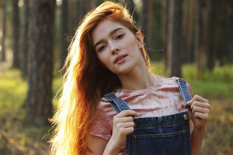 Jia Lissa, looking at viewer, redhead, pornstar, women outdoors, women