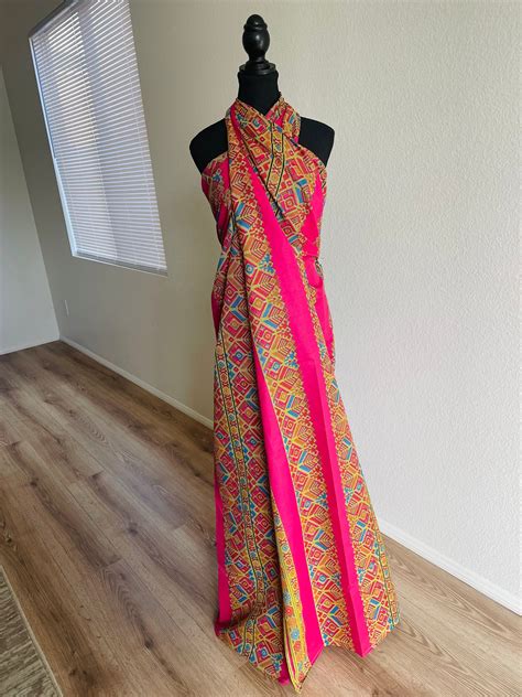 hot pink cotton malong filipino wrap skirt dress bohemian coverup etsy