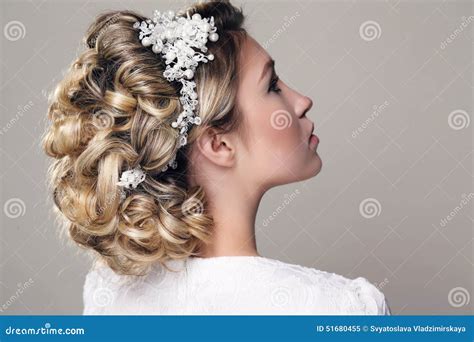 Sensual Woman with Blond Hair and Elegant Hairstyle Stock Image - Image ...