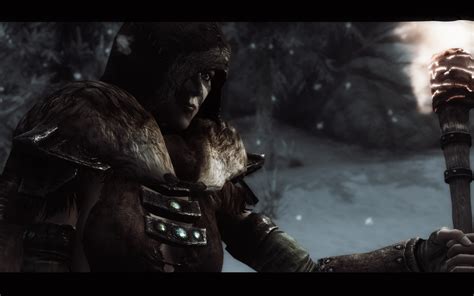 Aela through the snow by amoebae on DeviantArt