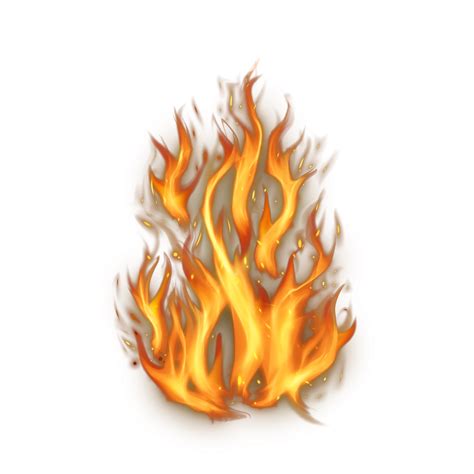 Realistic burning fire flames, Burning hot sparks realistic fire flame