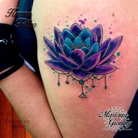 Tattoo uploaded by Mariana Groning | Purple tattoos, Lotus flower ...