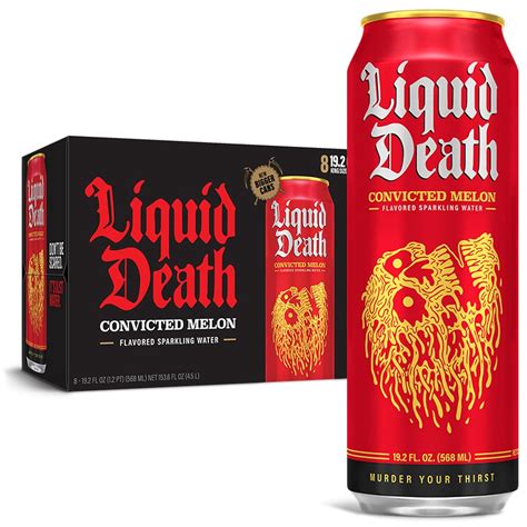 Amazon.com: Liquid Death, Agua con gas de melón convicto, bebida