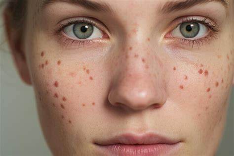 Premium Photo | Close up of acne breakouts exacerbated by dietary factors