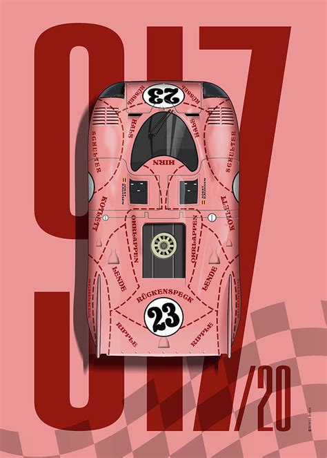 Porsche 917/20 Pink Pig Top Tribute Digital Art by Raceman Decker | Pixels