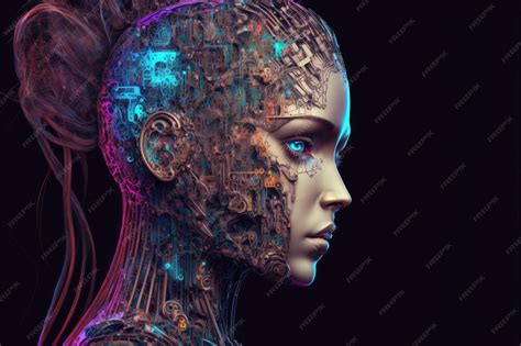 premium photo artificial intelligence humanoid cyber girl