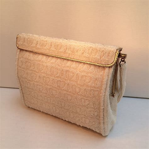 Beaded Wedding Purse, Vintage Handbag Designed by Magid, Top Handle