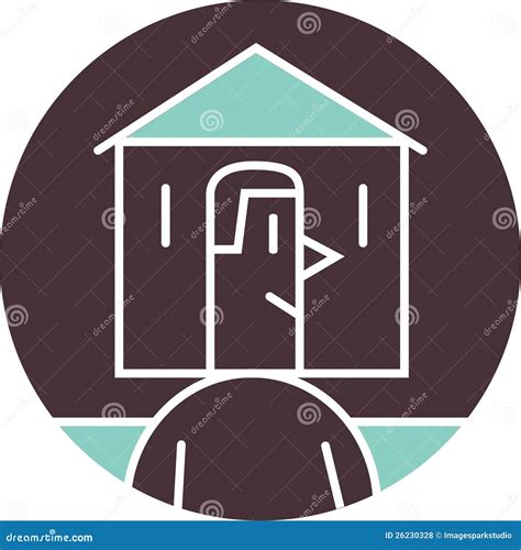 Man with head inside house stock illustration. Illustration of human ...