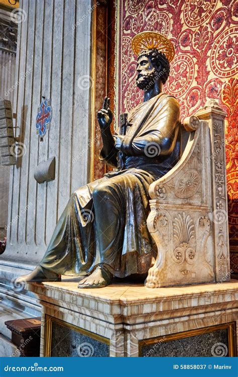 Statue of Apostle St. Peter in St. Peter S Basilica in Rome Editorial ...
